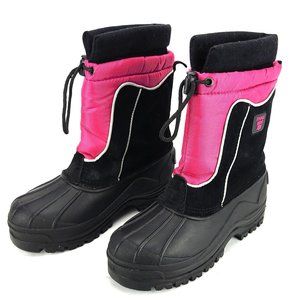 Maui Girls Pink/Black Snow Boots, Youth Size 4